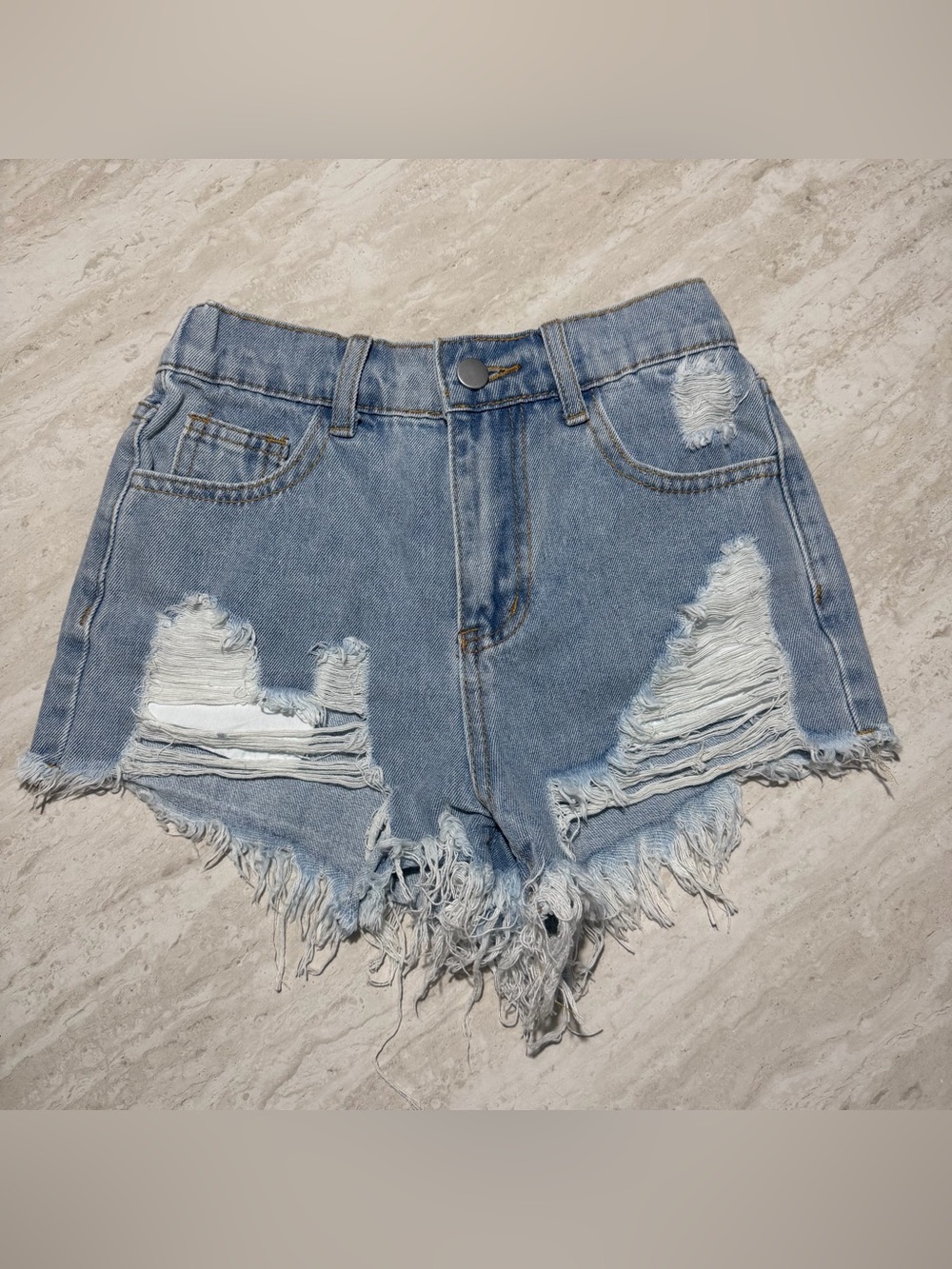 Little Girl Ripped Soft Jeans Shorts *10